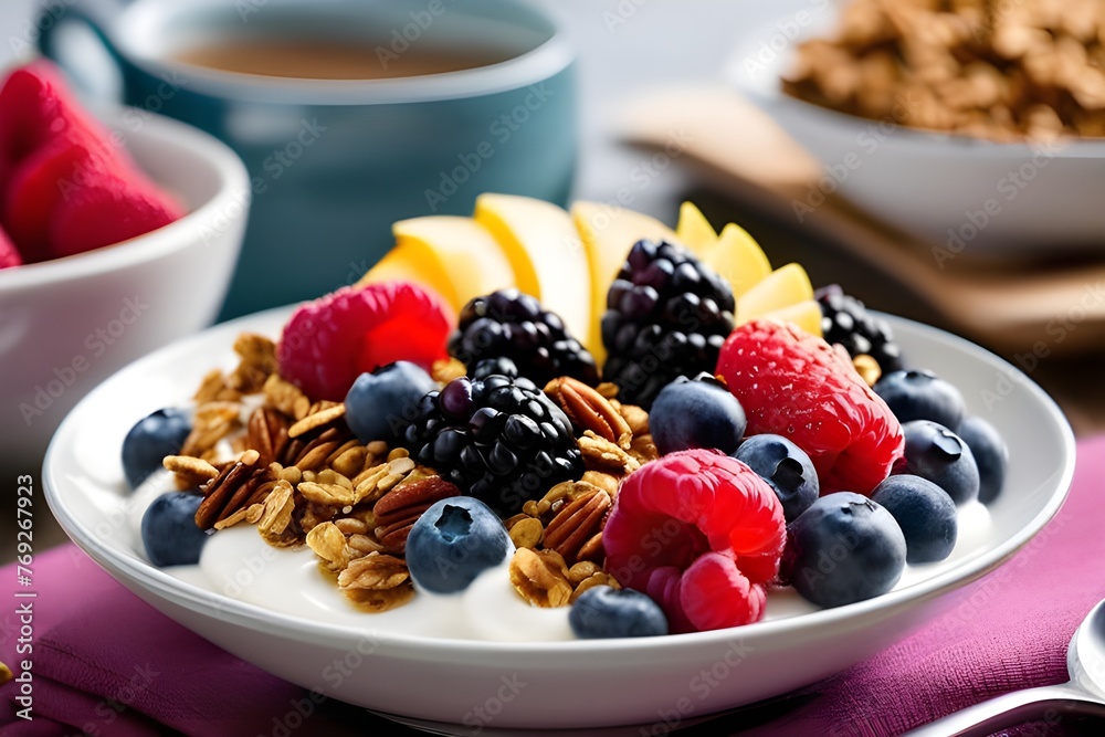 Yogurt Parfait with Fruits and Granola