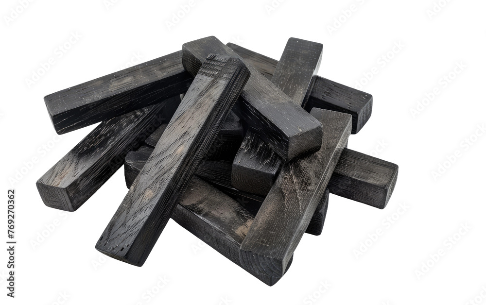 Domino Blocks of Obsidian Wood isolated on transparent Background Domino Blocks of Obsidian Wood isolated on transparent Background