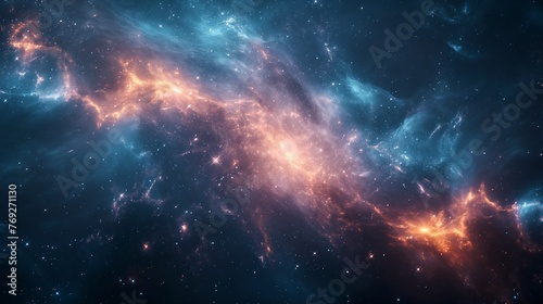 Black dark turquoise blue white night sky. Cloud star constellation galaxy nebula universe space dream fly sleep. Light moon glow twinkle. Fantasy, fantastic, epic. Wallpaper concept