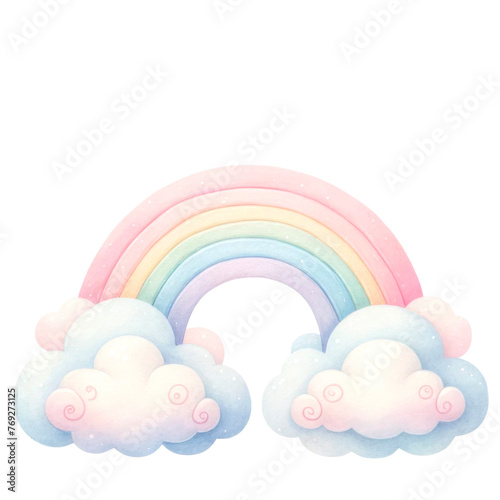 Whimsical Rainbow Unicorn Clipart Collection, A colorful collection of illustrated rainbow unicorns in various poses with party accessories, perfect for birthday themes and children's decor, 

