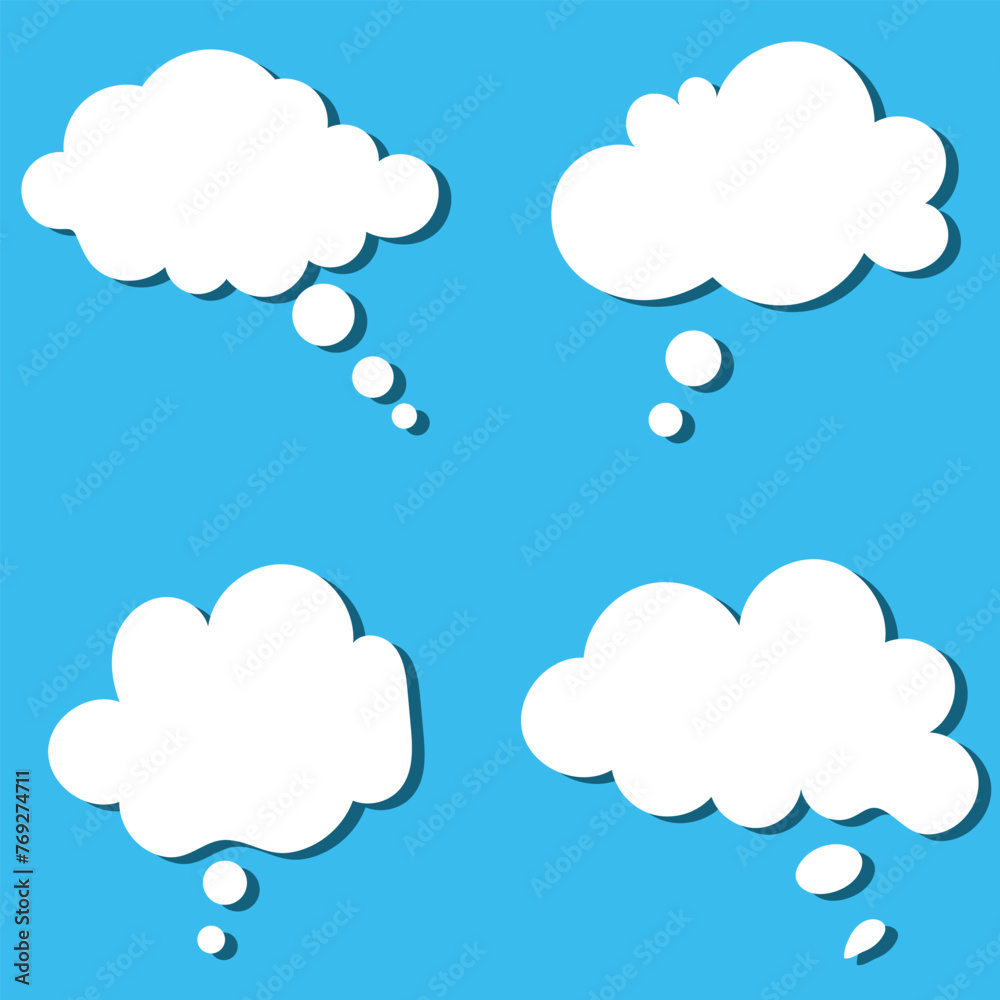 Thought bubbles. Think. Empty thought cloud. Vector  file illustration. EPS 10