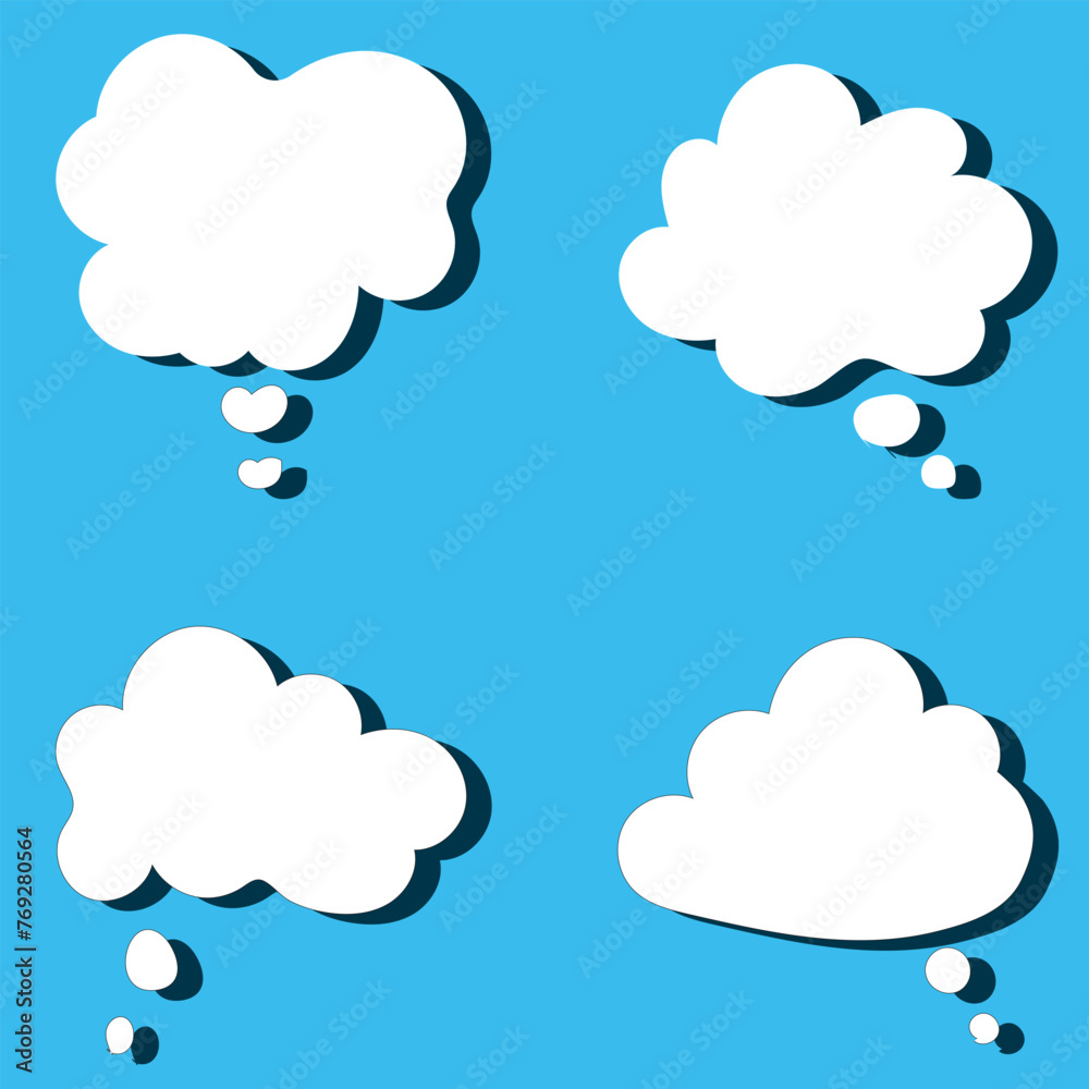 Thought bubbles. Think. Empty thought cloud. Vector file illustration. EPS 10 Thought bubbles. Think. Empty thought cloud. Vector file illustration. EPS 10