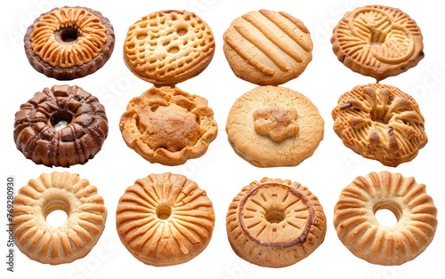 Tasty Biscuits isolated on transparent Background photo