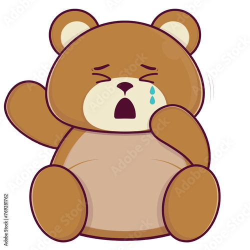 bear crying face cartoon cute