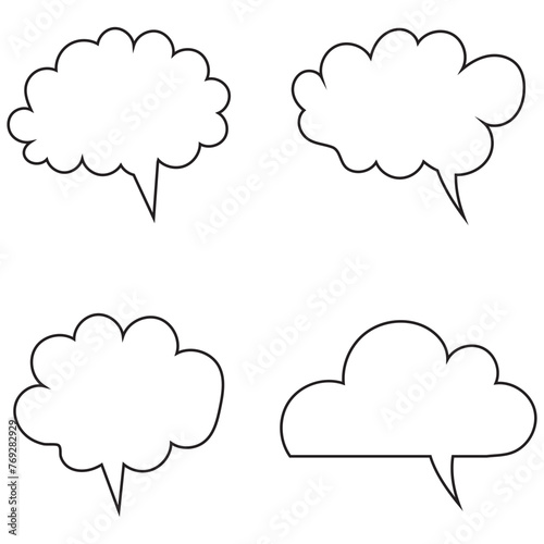Thinking cloud icon set in two styles . Trendy think bubble icon vector  illustration. EPS 10.