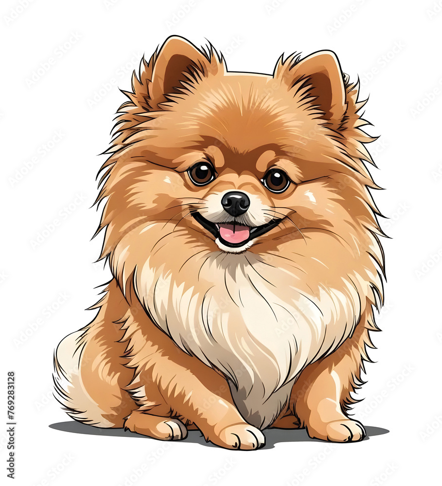 Pomeranian. Perfect for stickers, t-shirts or Design templates. Generative AI. V16 Pomeranian. Perfect for stickers, t-shirts or Design templates. Generative AI. V16