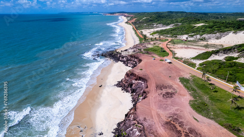 Aerial view of Chapadao in Tibau do Sul, Rio Grande do Norte, Brazil photo