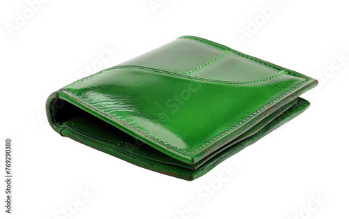 Wallet Crafted in Green Leather isolated on transparent Background photo