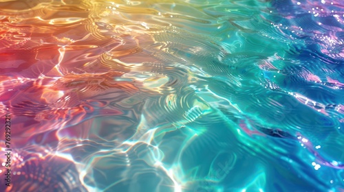 Featuring rainbow colors, the background texture of swimming pool water creates a bright and airy atmosphere.
 photo