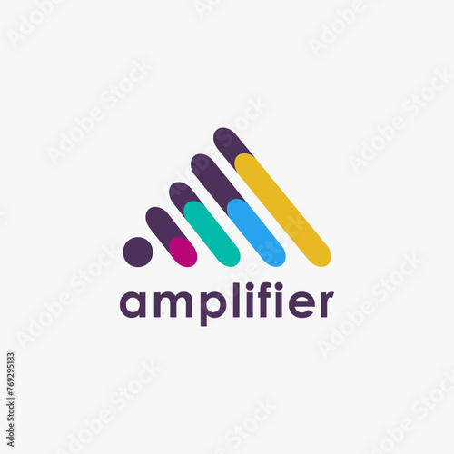 Abstract sound amplifier tunnel logo icon vector template on white background