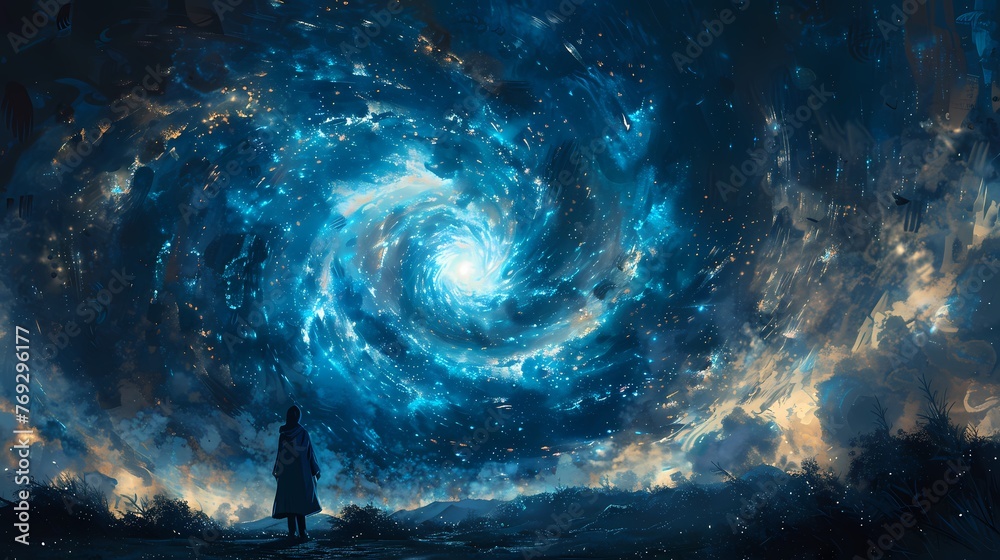 Digital vast starry sky illustration abstract poster web page PPT background Digital vast starry sky illustration abstract poster web page PPT background