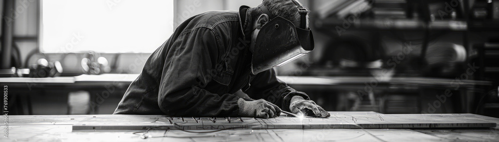 Fototapeta premium A skilled welding in Metal worker.