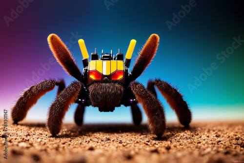 Macro robot like tarantula Sci-fi style wallpaper