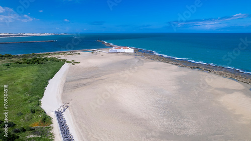 Aerial view of the beach, in Natal, Rio Grande do Norte, Brazil.