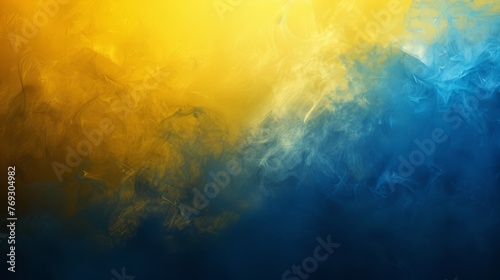 Dark Blue Yellow Blur Gradient With Noise Grain Textured