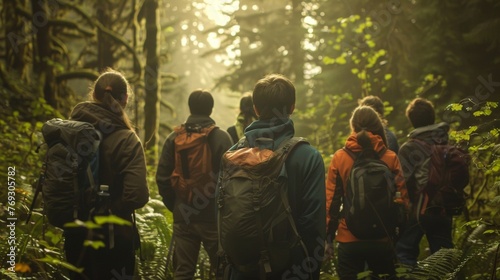 A team of adventurers prepares to venture deeper into the unknown forest backs braced for whatever challenges may lie ahead. . . photo
