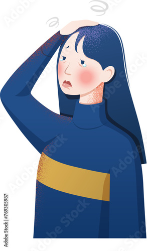 Girl has fever and dizziness