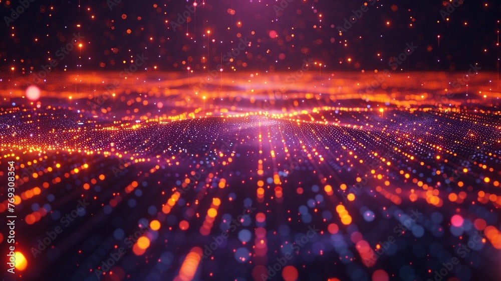 Fototapeta premium Abstract Network Visualization of Big Data Analytics in Technical 3D Render