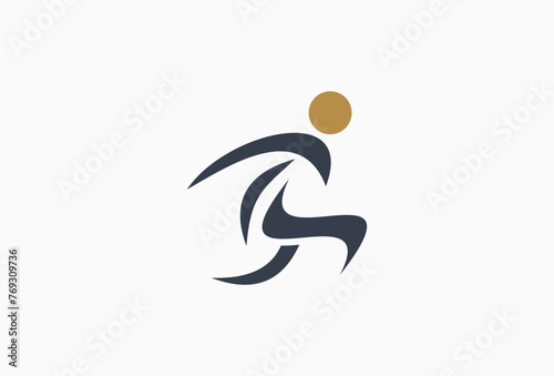 Abstract people Icon. Human Body Character Vector logo design for healthy, sport, fitness, winner, dance, champion, winner, motion, care, lifestyle, athletic, dance, Competition, marathon logotype.