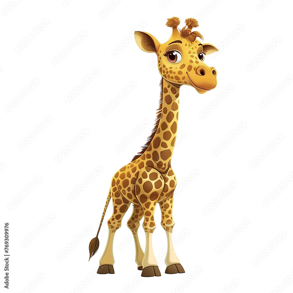 Cartoon cute giraffe isolated on transparent background png Cartoon cute giraffe isolated on transparent background png
