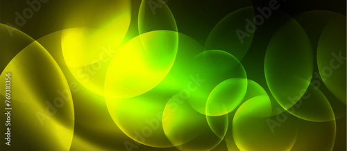 Techno concept with neon circles geometric design. Vector Illustration For Wallpaper, Banner, Background, Card, Book Illustration, landing page