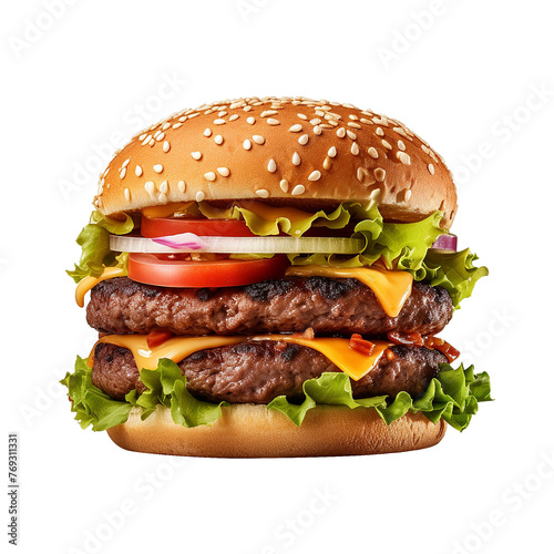 Fresh burger isolated on transparent background png