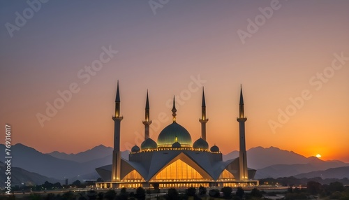 Sunset View of The Beautiful Mosque