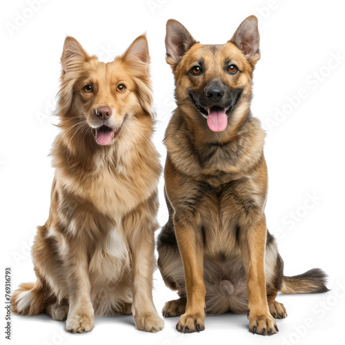 cat and dog sitting on transparency background PNG 