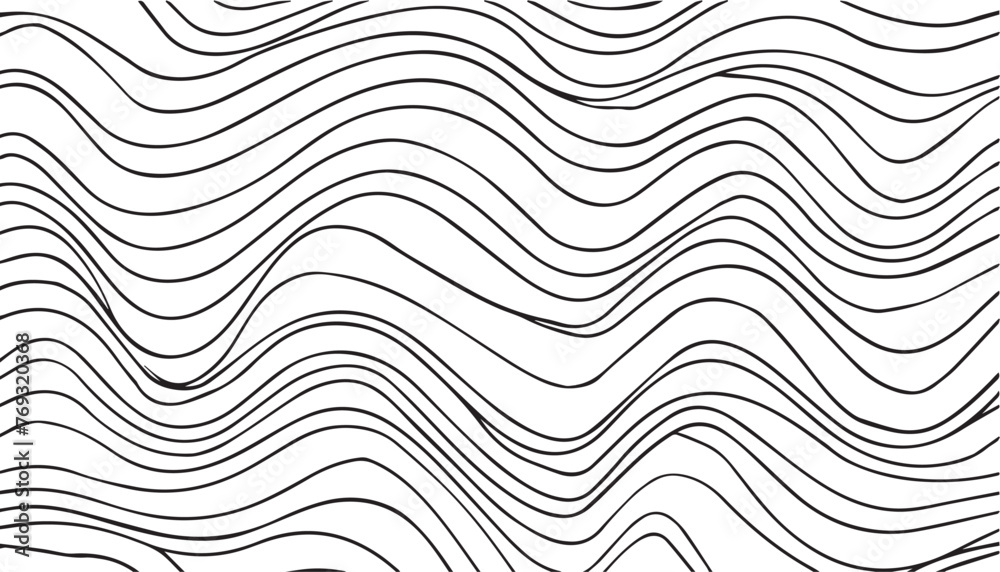 Abstract black and white hand drawn wavy line drawing seamless pattern on white background Abstract black and white hand drawn wavy line drawing seamless pattern on white background