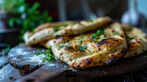 A plate of bread with parsley on top