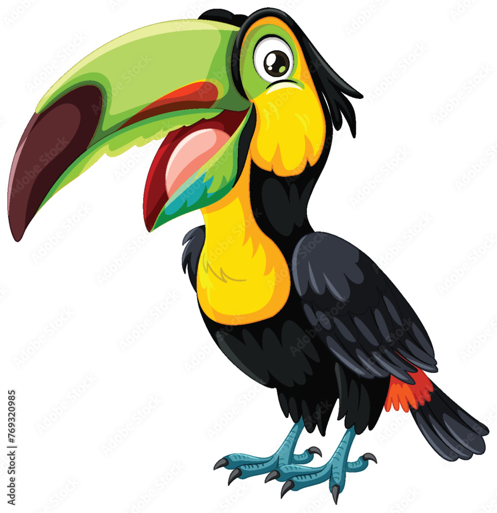 Fototapeta premium Vibrant vector of a cheerful toucan bird