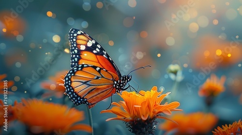 Shallow depth of field on a delicate butterfly landing on a flower © Dianne
