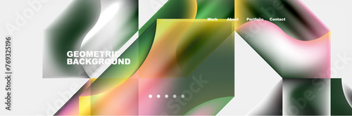 Colorful gradients with abstract geometric shapes. Vector Illustration For Wallpaper, Banner, Background, Card, Book Illustration, landing page