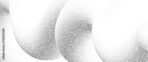 Stippled wavy sand grain background. Grunge curved gradient wave. Gritty noise dotwork wallpaper. Black dots, speckles, particles or granules texture. Vector abstract fluid grit backdrop overlay