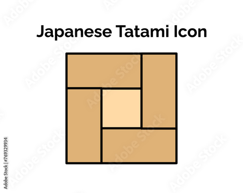 Canvas Print Iconic Japanese symbol and mascot in cartoon style