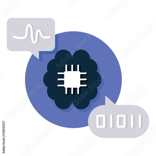 Language Understanding Icon. Comprehensive Linguistic Interpretation: AI systems gaining contextual awareness for nuanced language understanding.