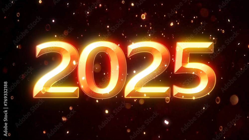 Golden text 2025 Happy New Year! holiday. Countdown to the new year 2025 festival. Merry Christmas Happy New Year. 3D Illustration Golden text 2025 Happy New Year! holiday. Countdown to the new year 2025 festival. Merry Christmas Happy New Year. 3D Illustration