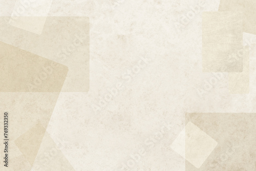 ベージュのレトロな長方形の不規則なデザインの壁紙。自然素材の風合いのある背景 photo