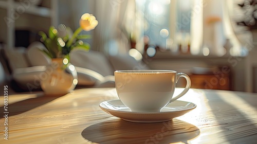 a modern tea cup on the table 