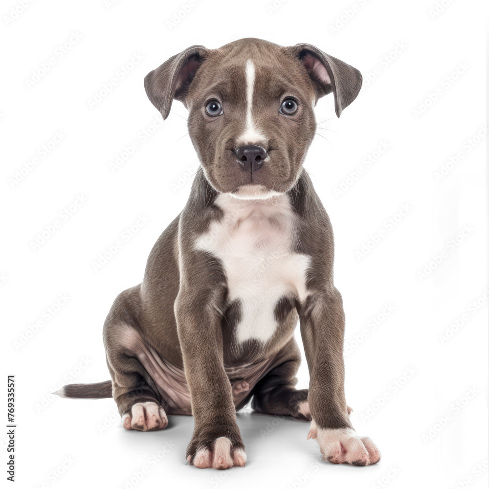 American Staff puppy in front of on transparency background PNG
