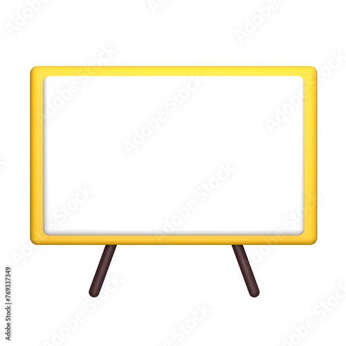 a yellow frame with a white background