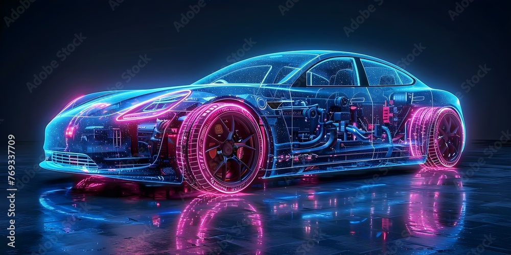 Light Prototypes Visualize an electric vehicle prototype in D with an exposed engine ...