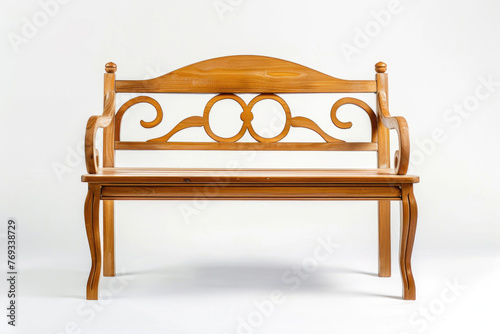 A graceful bench against a white background