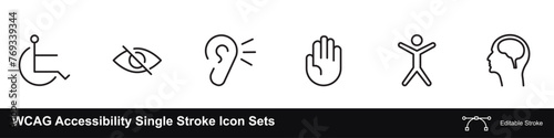 WCAG Accessibility Single Stroke Icon Sets