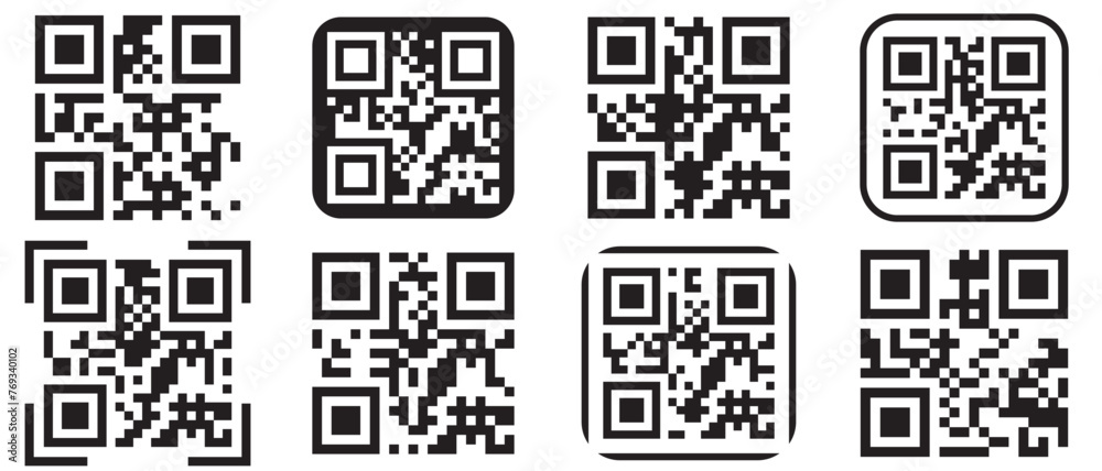 Scan QR code icon. Digital scanning qr code. QR code scan for smartphone. QR code for payment. Scan QR code symbol Scan QR code icon. Digital scanning qr code. QR code scan for smartphone. QR code for payment. Scan QR code symbol