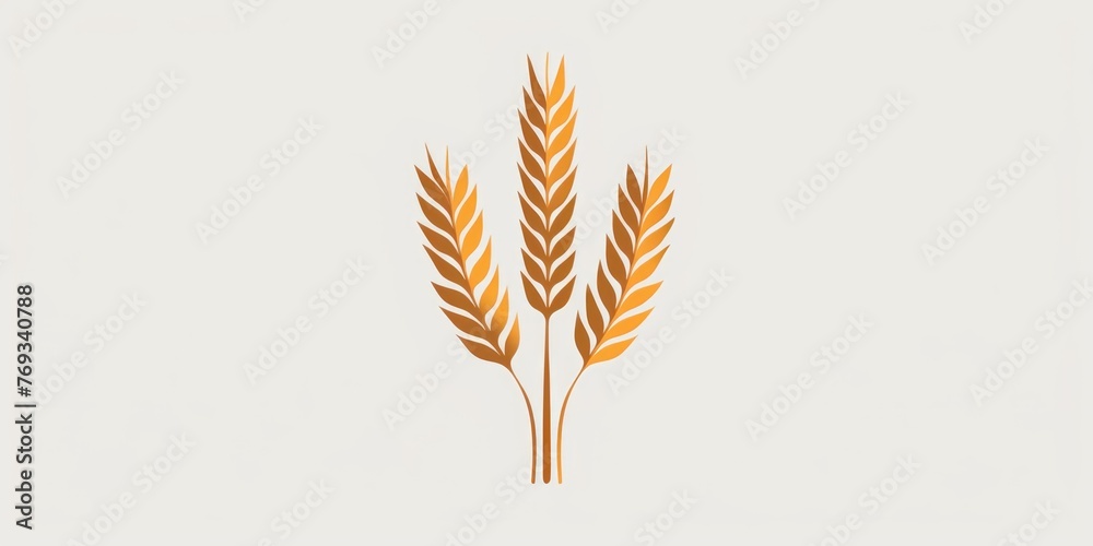 A wheat stalk with three stalks
