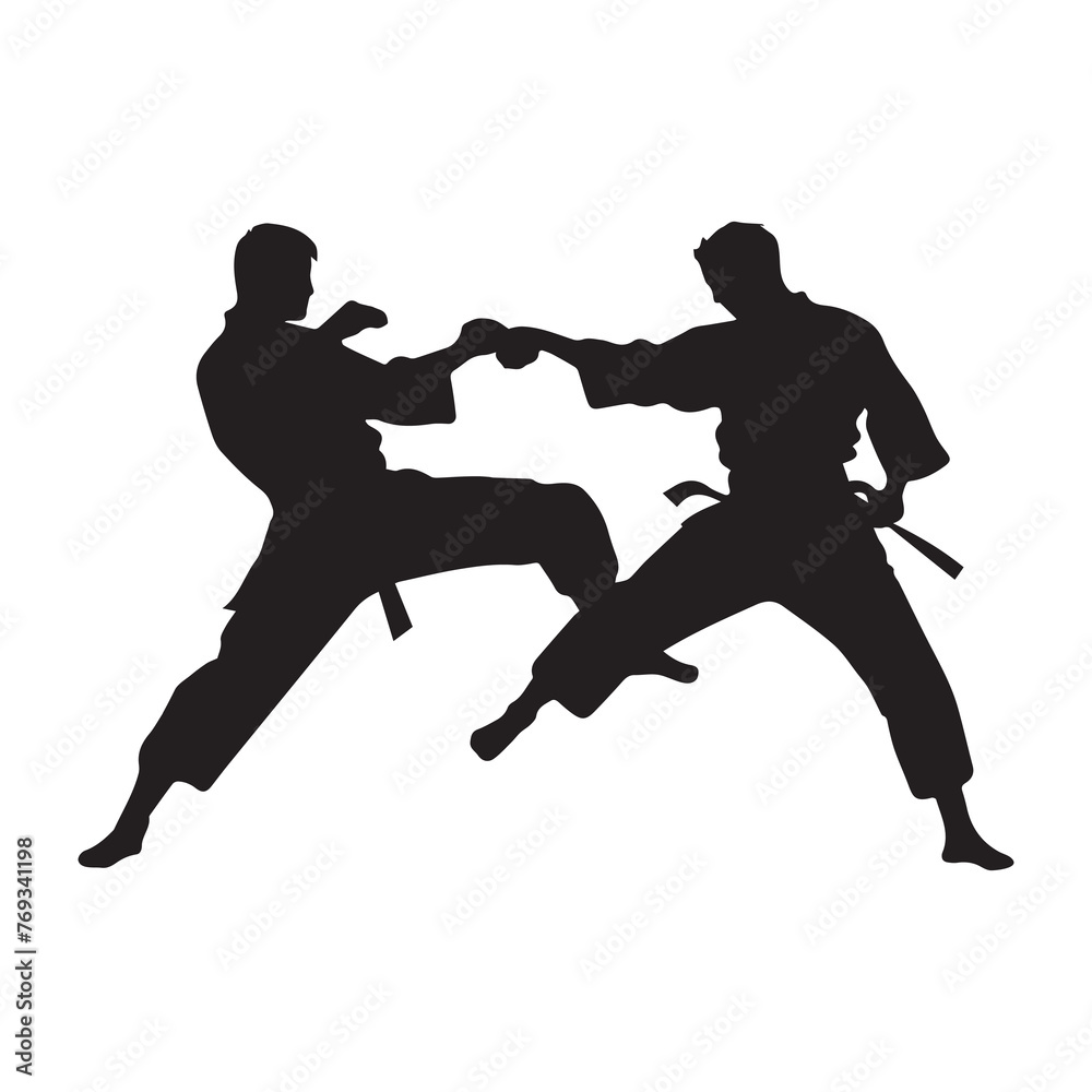 Martial arts strong fighter. Ninja power vector design.