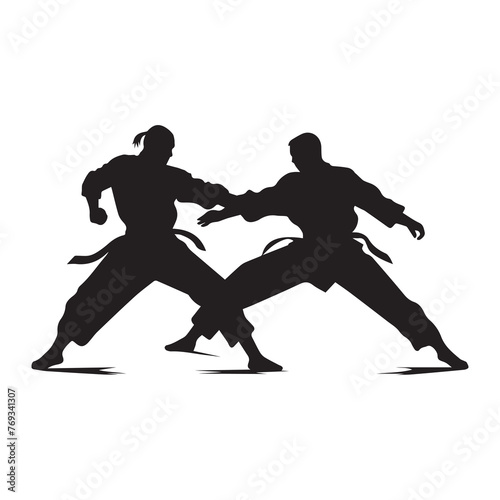 Martial arts strong fighter. Ninja power vector design.