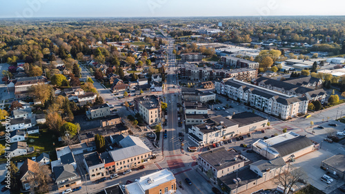 aerial view of a small town (grafton, wisconsin)