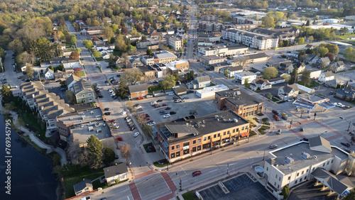 Fototapeta Naklejka Na Ścianę i Meble -  aerial view of a small town (grafton, wisconsin)